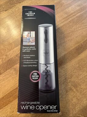 Sharper Image Silver Rechargeable Wine Opener